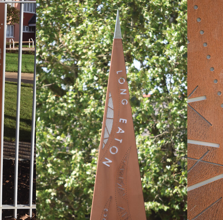 Romorantin Place Corten Steel and Signage